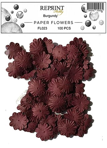 Mini Pappersblommor  20 mm 100 st  Burgundy