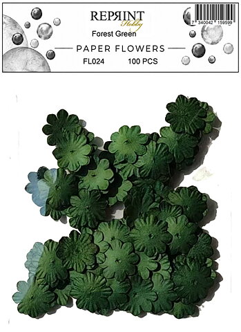 Mini Pappersblommor  20 mm 100 st  Forest Green
