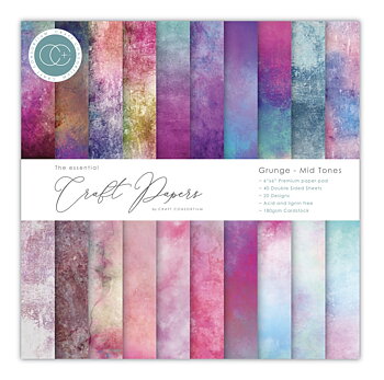Craft Consortium Essential Craft Papers - 6x6 inch Paper pad Grunge - Mid tones