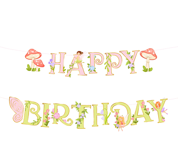 Girlang "Happy Birthday" - Älvor