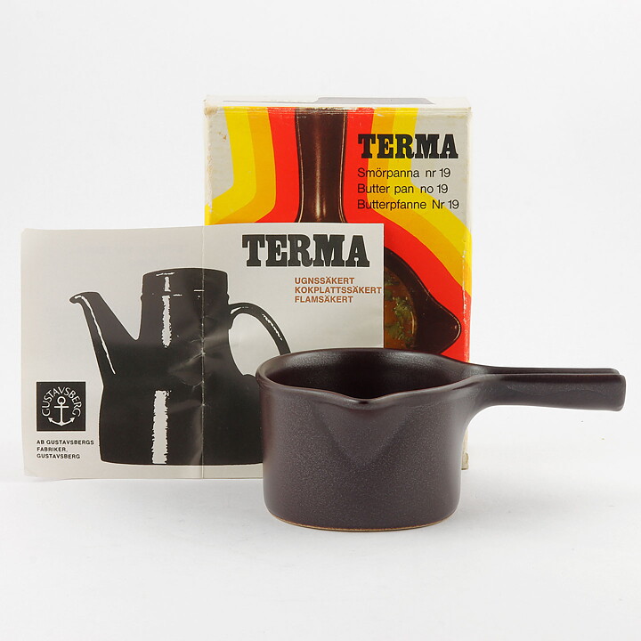  Stig Lindberg (Terma 1955) Brown Modern Butter Pan 14 cm #19 <with Box>