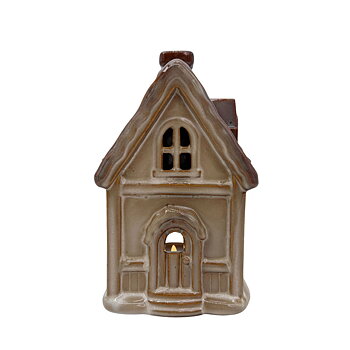 Keramikhus lykta beige