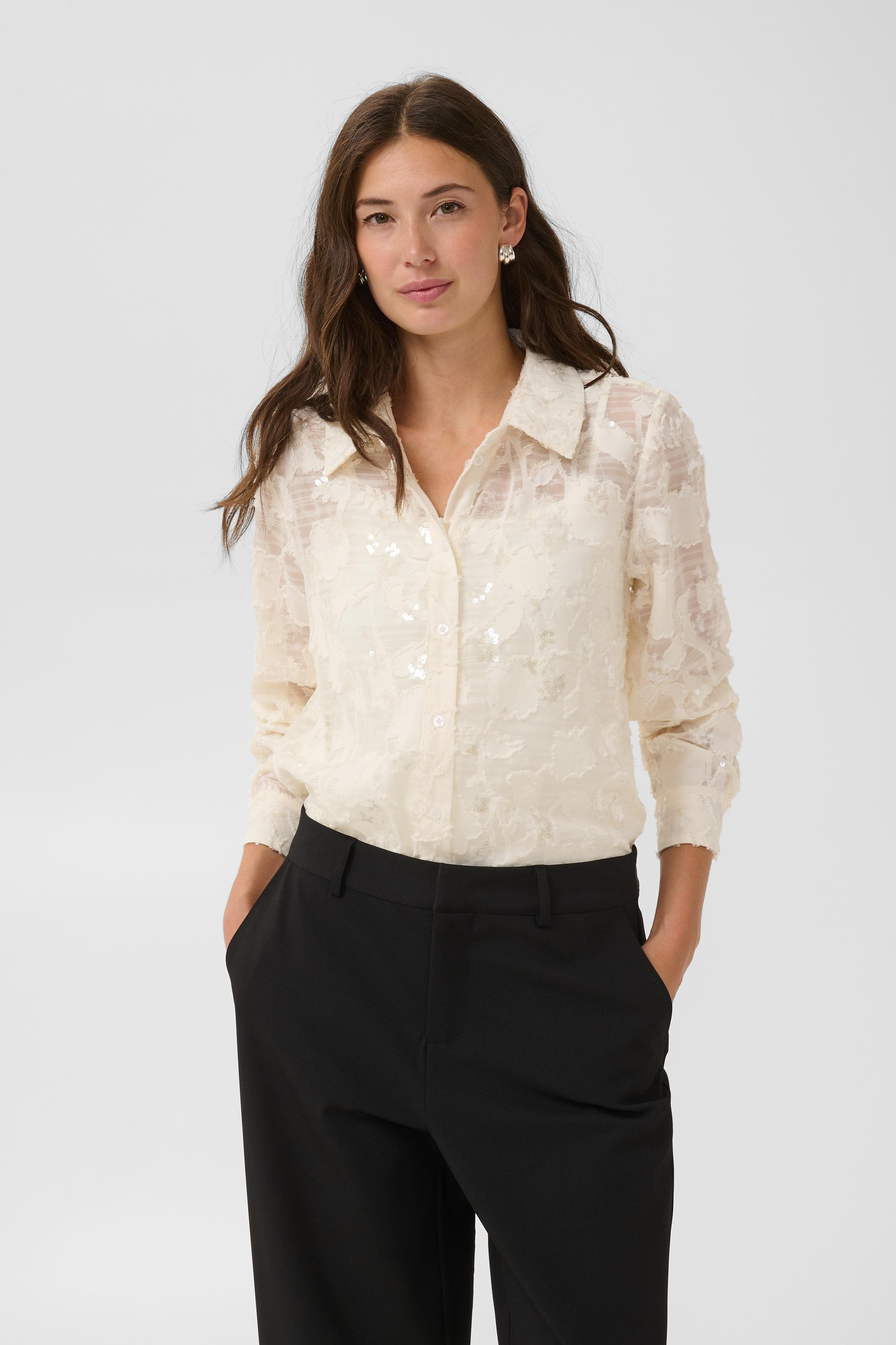 CUCATINKA Shirt Whitecap Blus med paljetter