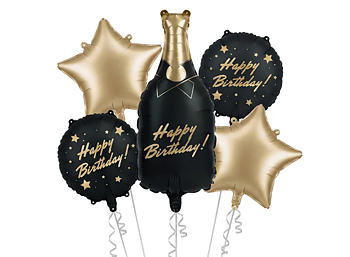 Ballongpaket - Champagne "Happy Birthday"