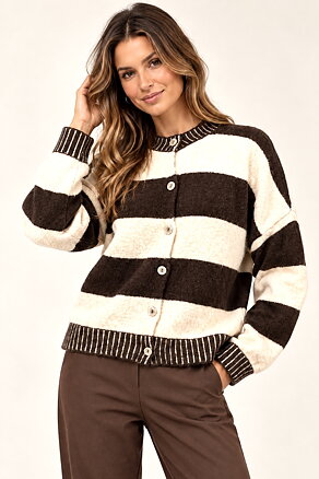 Bella cardigan - Espresso/beige