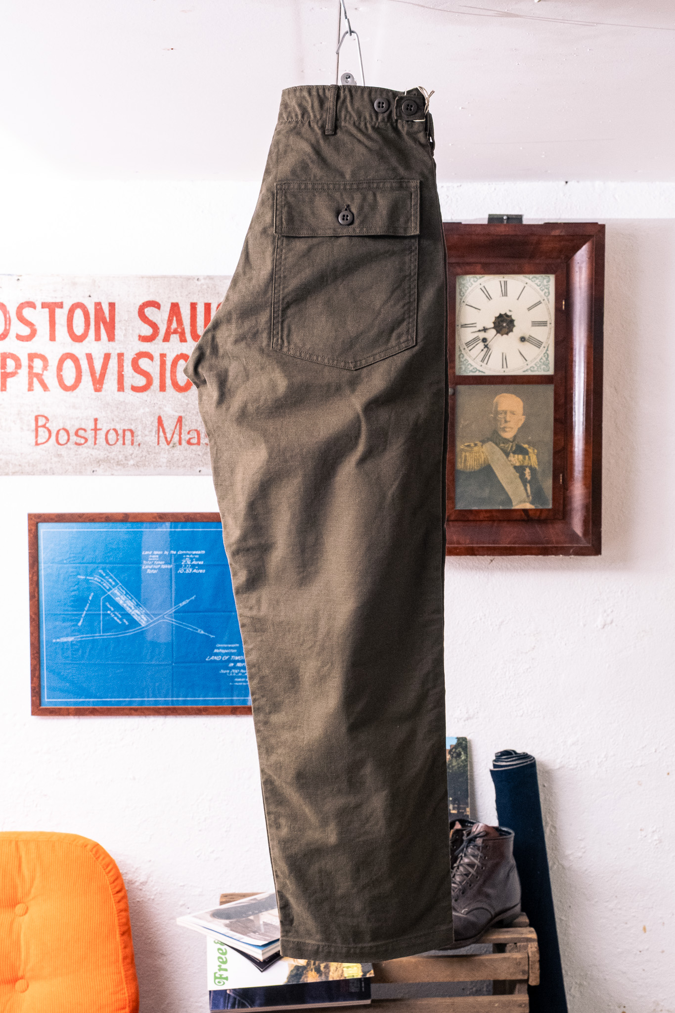 orSlow - Brushed Serge Fatigue Pants Regular Fit Coffee Brown