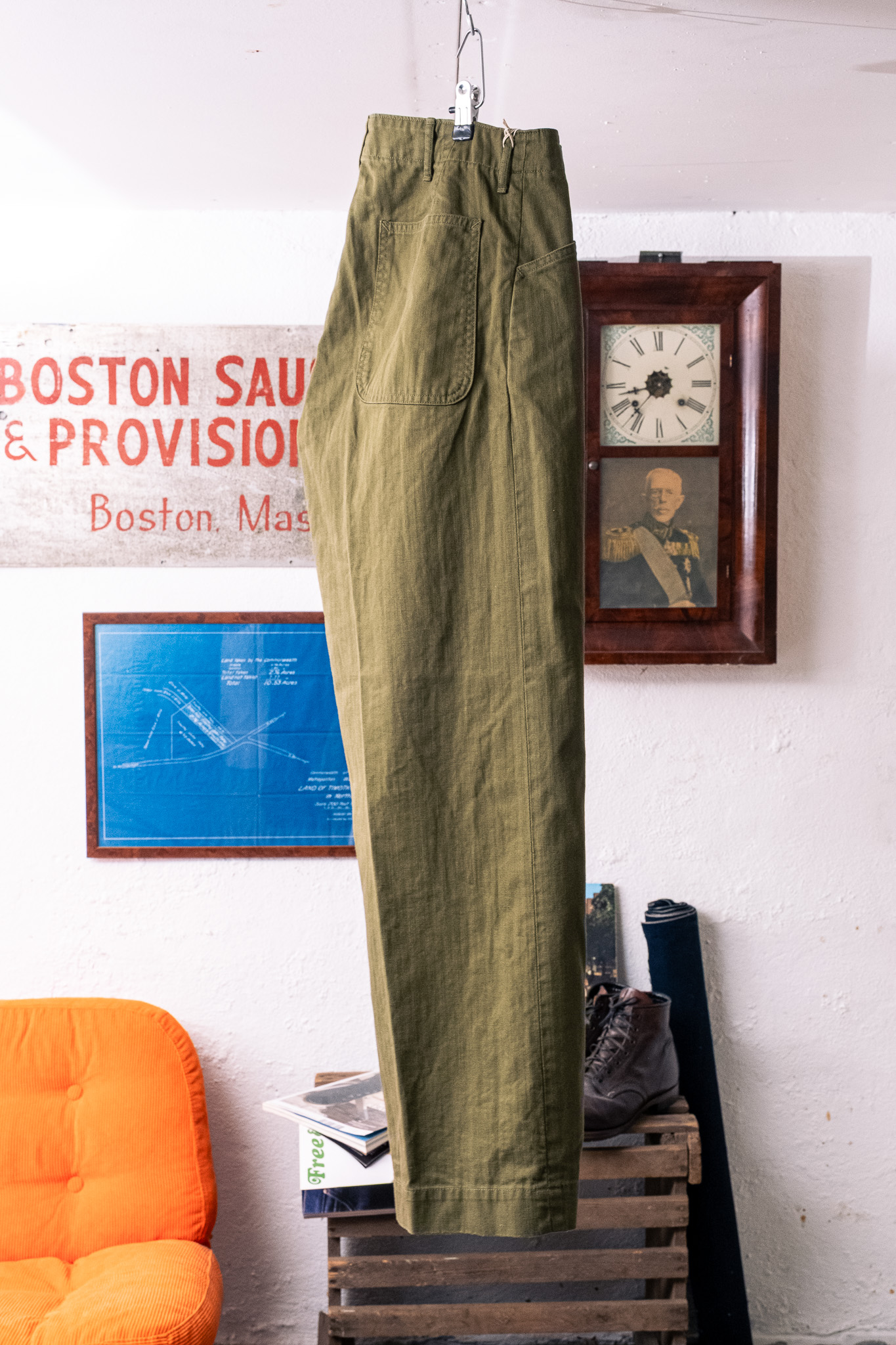 orSlow - U.S. Navy Wide-Fit Utility Pants Dark Olive
