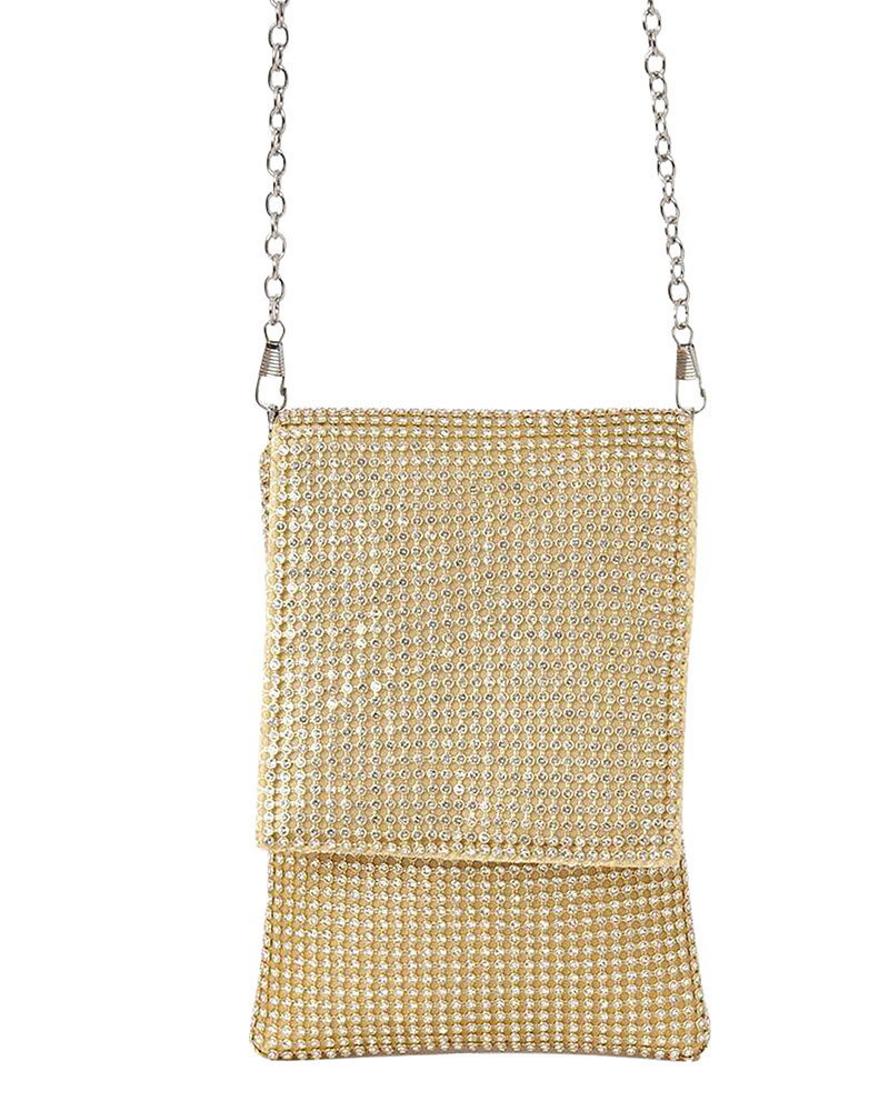 Mobilväska guld med strass