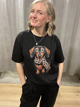 T-shirt med tax-svart