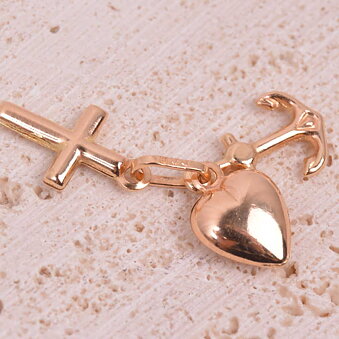 18K Gold "Faith, Hope, and Love" Pendant, Vintage