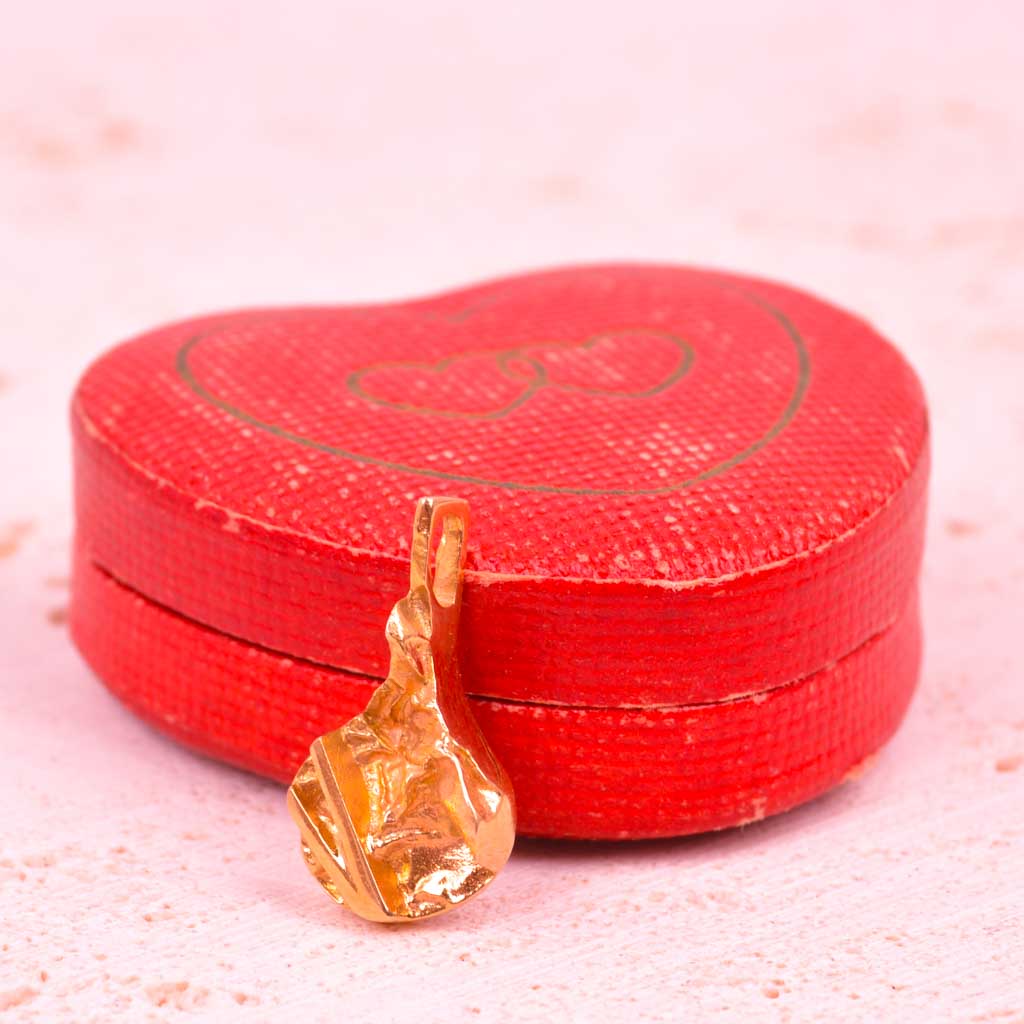 "Fantasy" Gold Pendant with a Rough Surface, 18k, Vintage