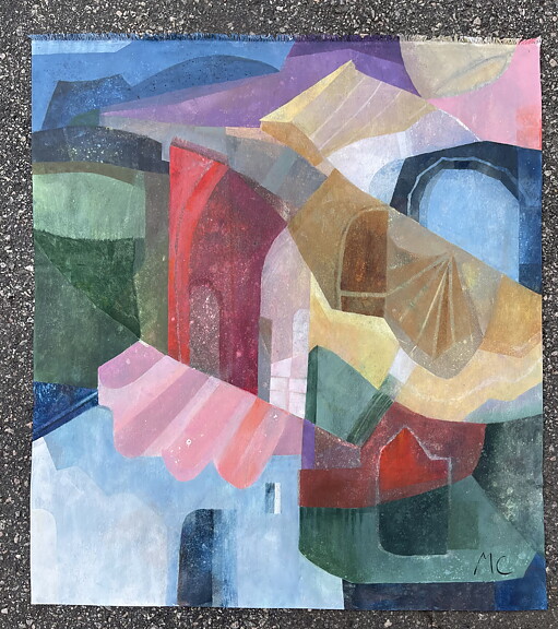 ”Along the Seine”. AKRYLTAVLA MÅLAD AV MARIA C BERNHARDSSON / MC