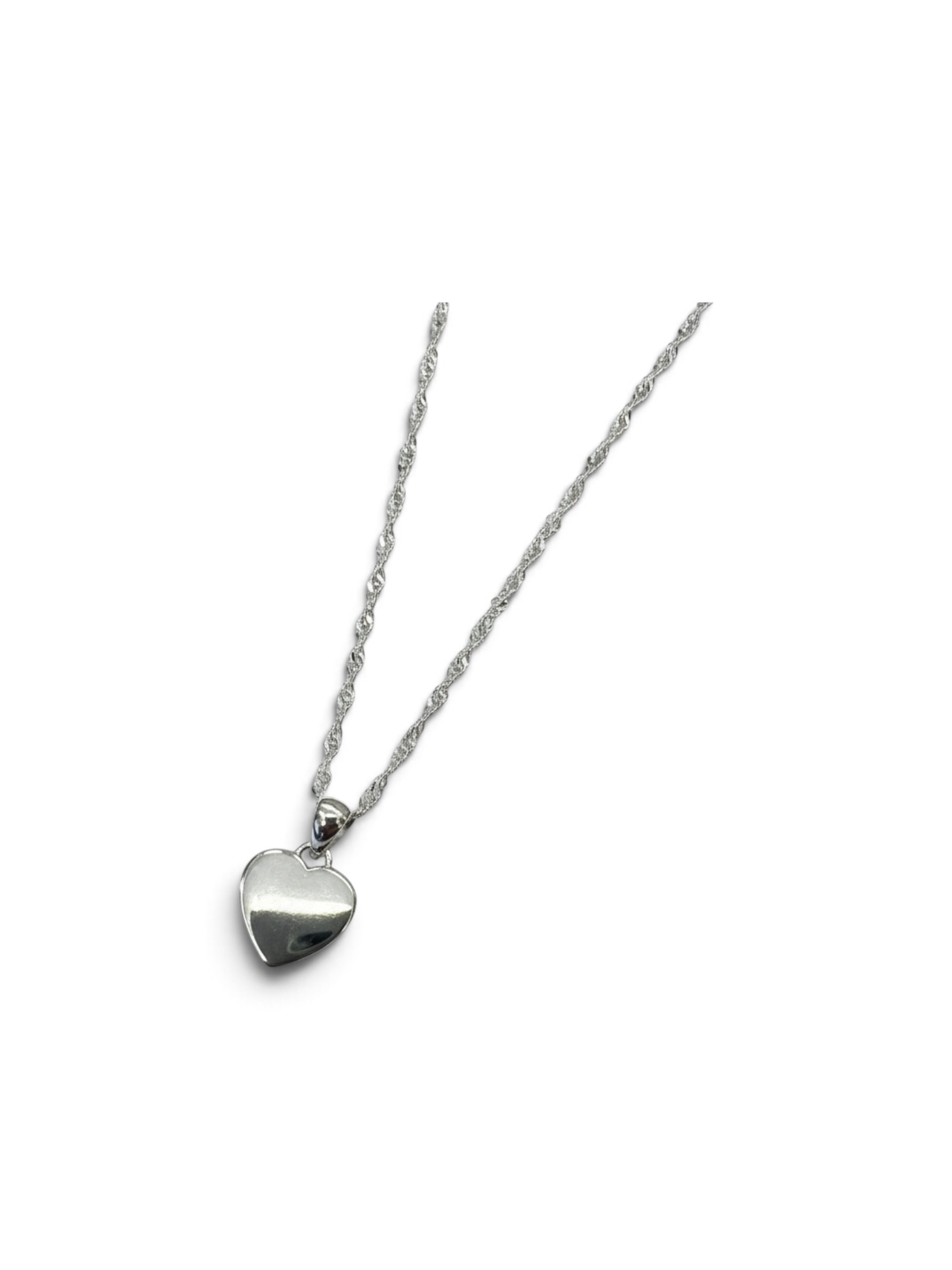 Silver Necklace with a Heart. Engravable. - 3