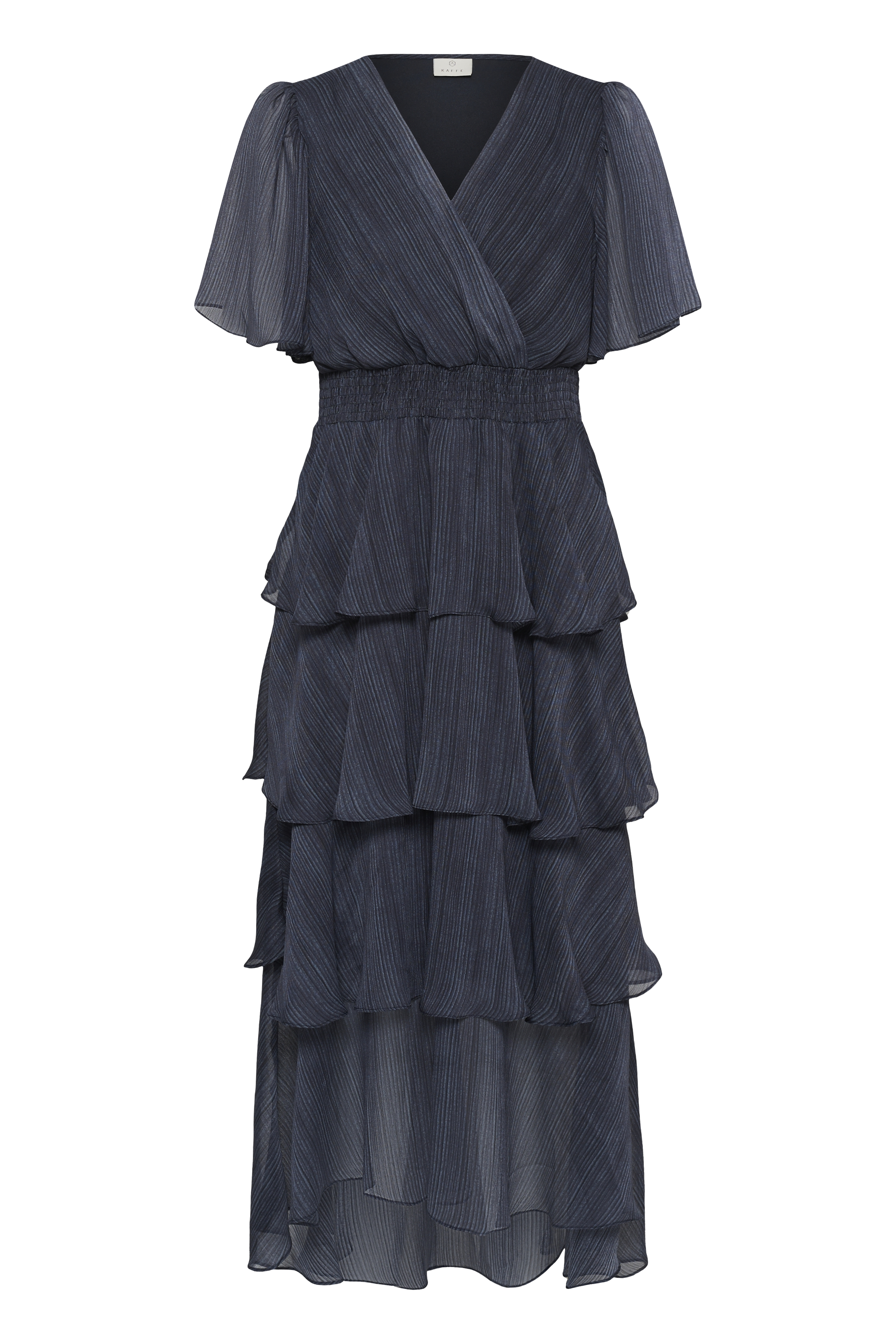 KAlouisa Dress Blue Blurry Stripe Lång Klänning med Volang - 6