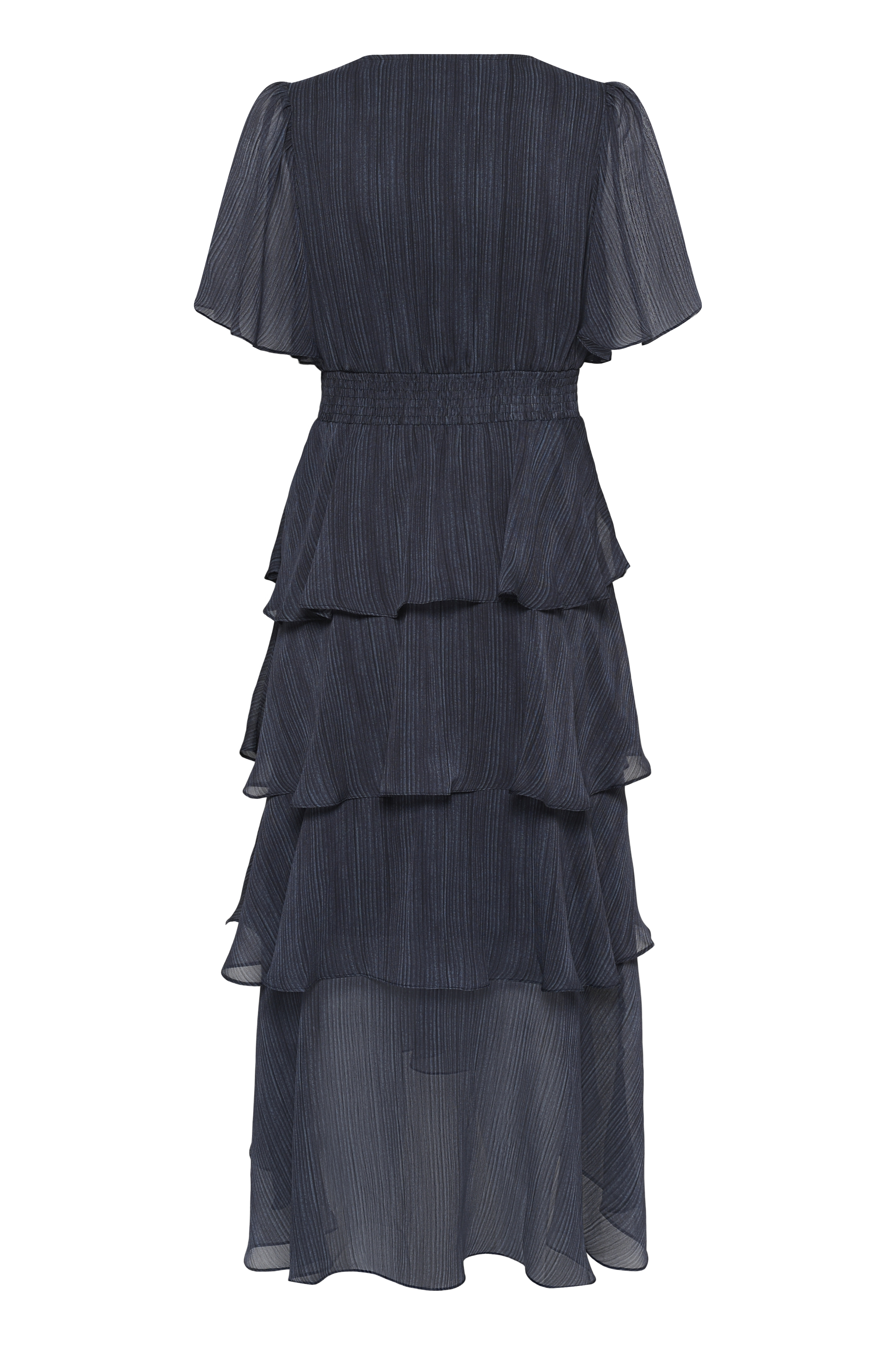 KAlouisa Dress Blue Blurry Stripe Lång Klänning med Volang - 7