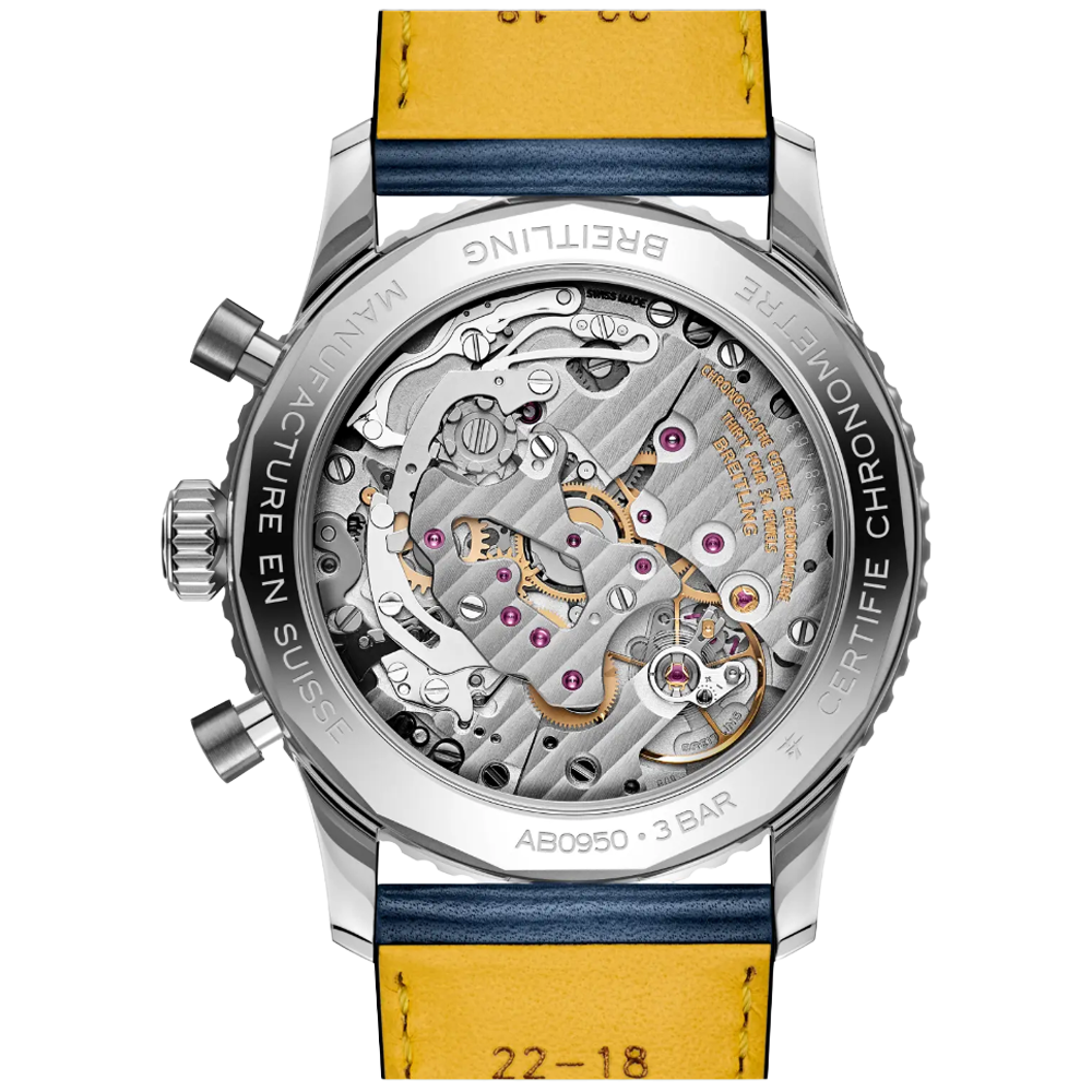 Breitling AB0950211C1X1 Navitimer B09 Chronograph 41 blå baksida