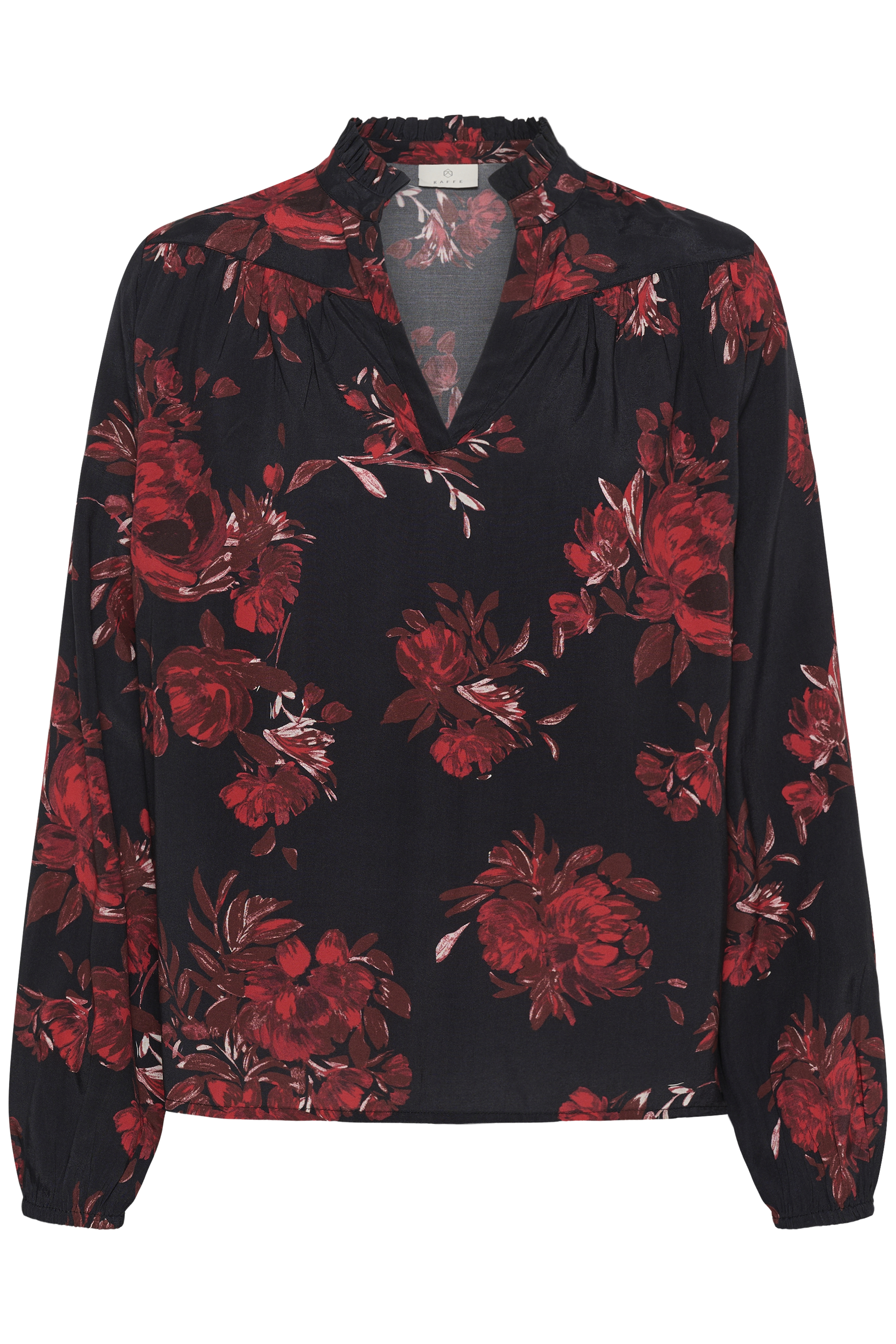 KAhope Blouse Black/Red Flower Rödblommig Blus - 6