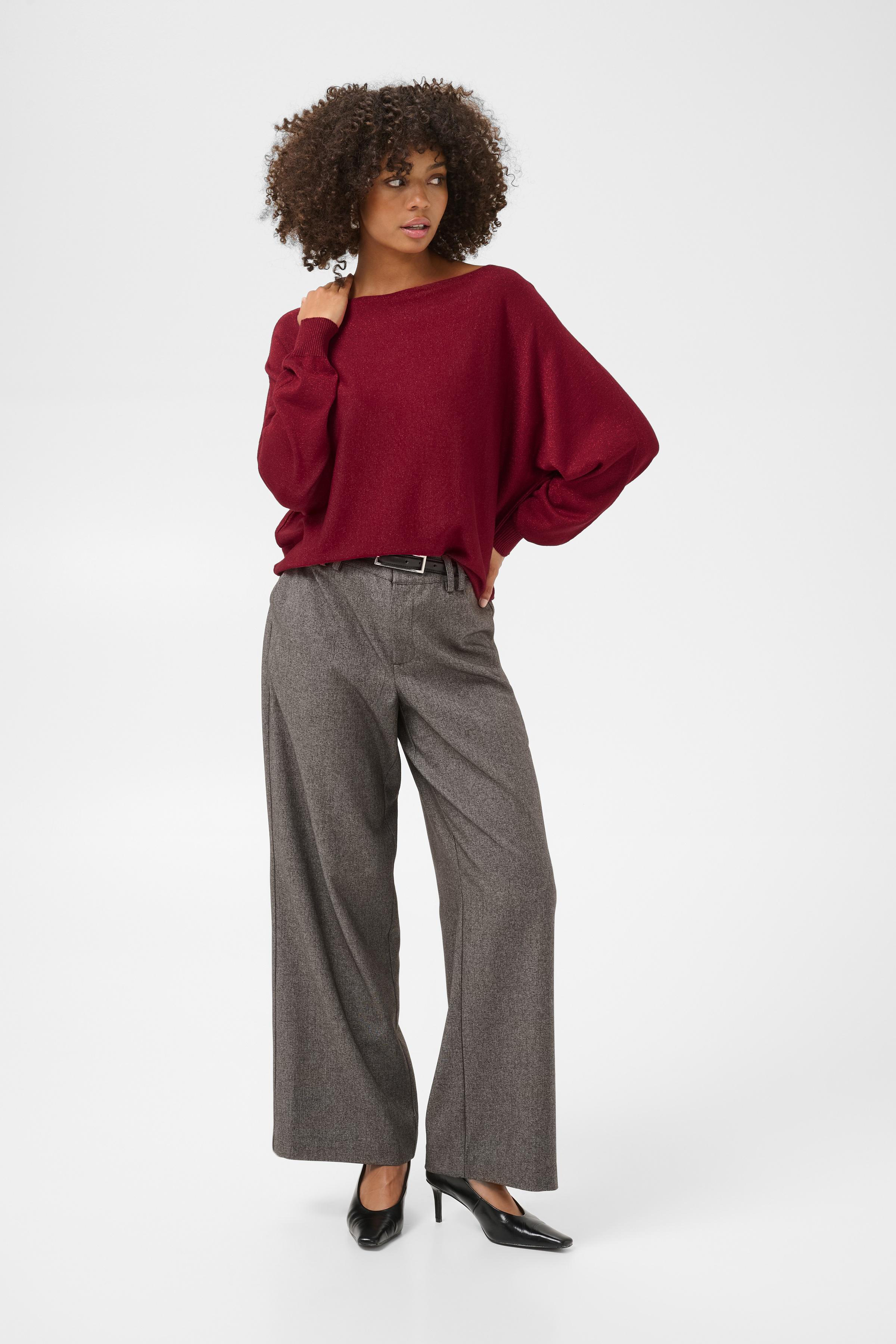 CUfay Batwing Pullover Röd Tröja med glitter - 4