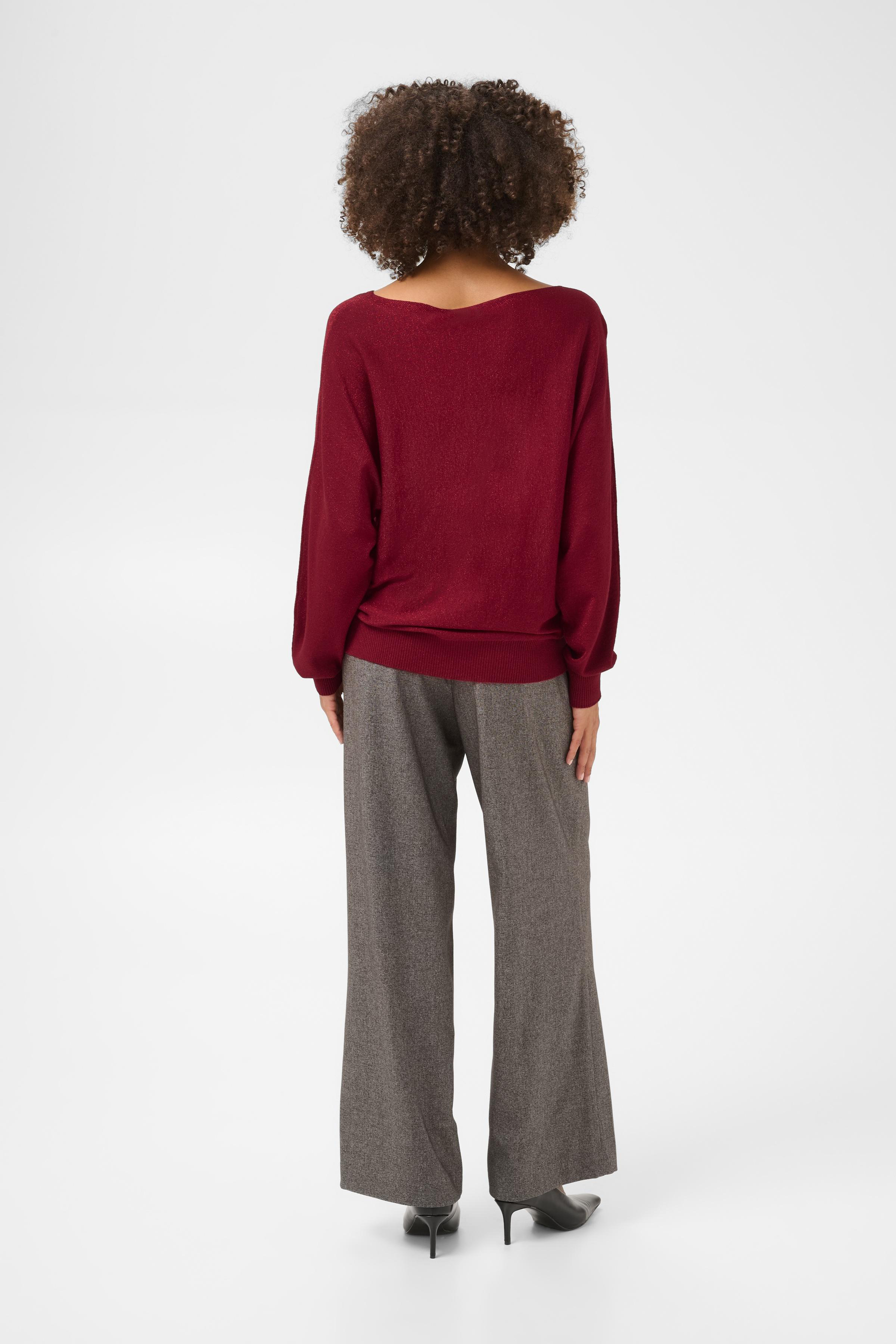 CUfay Batwing Pullover Röd Tröja med glitter - 3