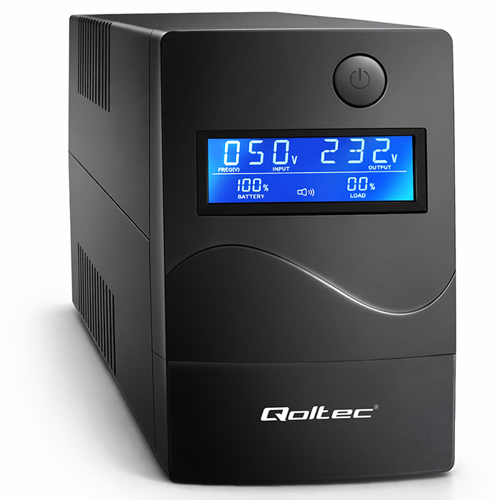 Avbrottsfri Strömförsörjning UPS  - 360W - LCD - USB - RJ45 -  Qoltec