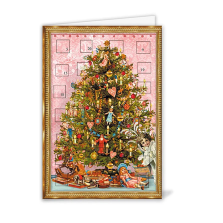 Kalenderkort Christmas Tree Advents Kalender med Kuvert 