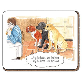 Glasunderlägg Alisons Animals Hundmotiv Drop The Bacon 
