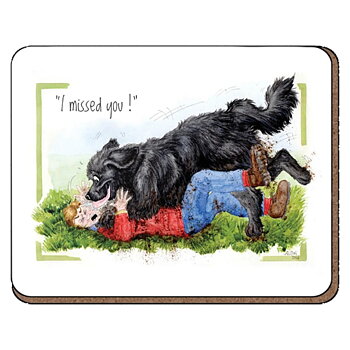 Glasunderlägg Alisons Animals Hundmotiv Missed You 