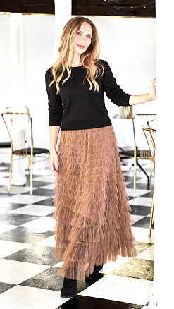 Angelina mesh skirt - latte