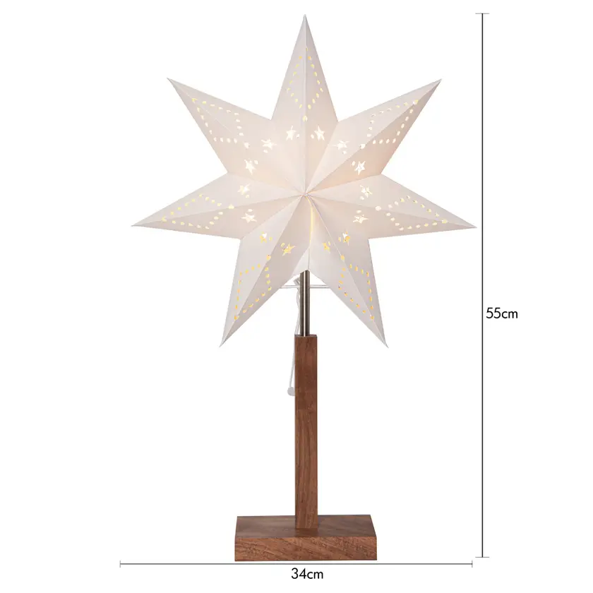 Stjärna på fot Karo 55cm Br/Vi - 3