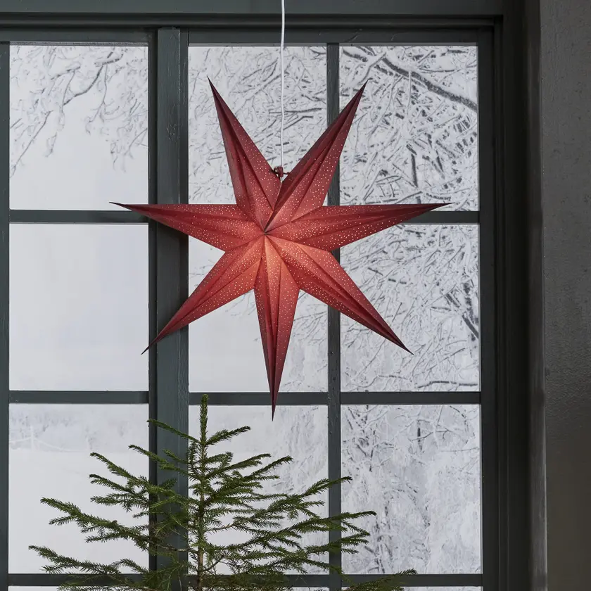 Pappersstjärna Holly 60cm Röd - 3