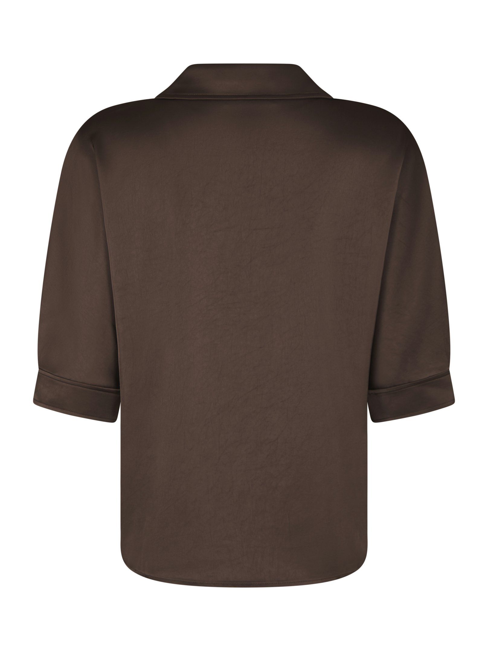 Neo Noir &nbsp;- Carm  Heavy Satin Shirt Dark Brown - 7