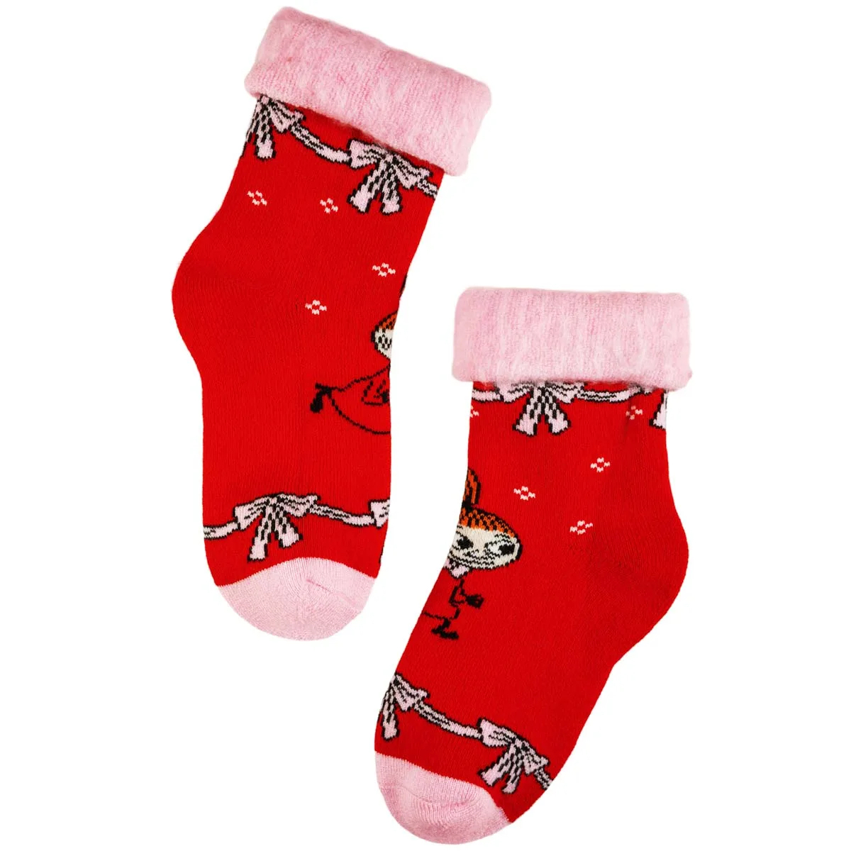 Little My Fluffy Adult Socks - Red