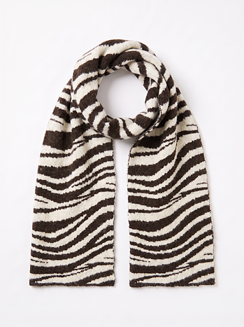 Stickad Halsduk Zebra Brun