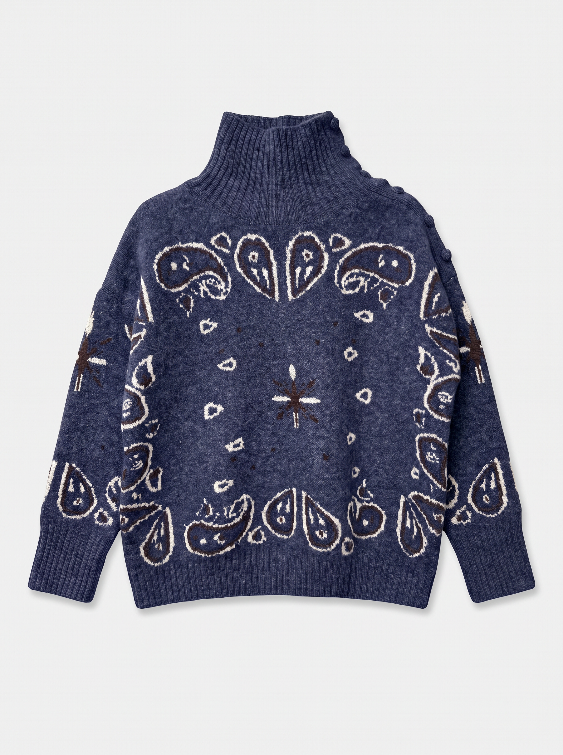 Stickad Tröja Paisley Blå