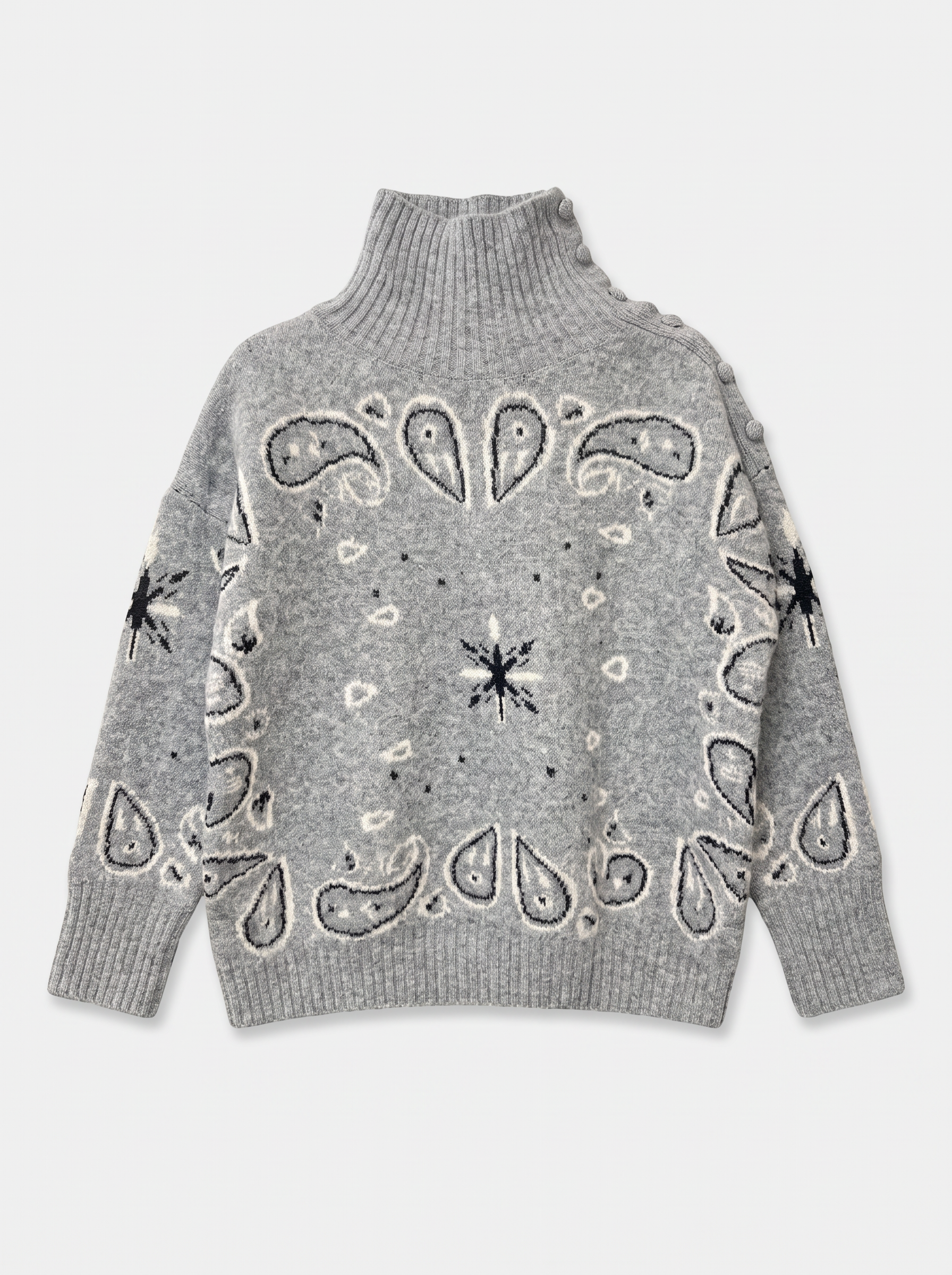 Stickad Tröja Paisley Grå