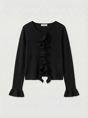 Cardigan med Volang Svart