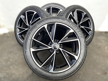 Kompletta Vinterhjul FRIKTION | 18" Audi VW Skoda Seat Mercedes BMW | 5x112 8.5x20 ET33 66.6 +  245/45 R18 100T XL Mazzini Snow Leopard 2 | V20-2022 | 5.5mm | 5.5mm | 4.5mm | 4.5mm