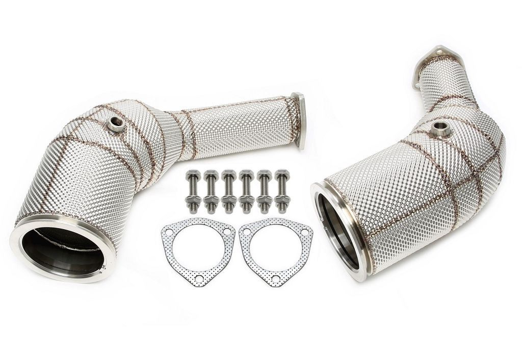 TA Technix downpipe Audi RS6 C8/RS7 4KA – 200-cells katalysator och värmesköld - 2