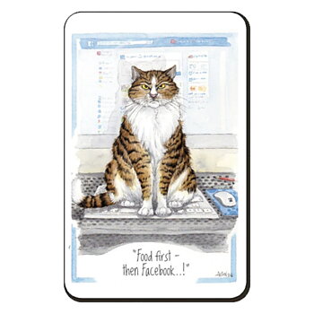 Kylskåpsmagnet Alisons Animals Kattmotiv Food First Then Facebook