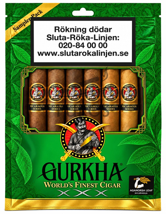 Gurkha Boutique Green Aganorsa Leaf Toro Humibag - 6 Cigarrer