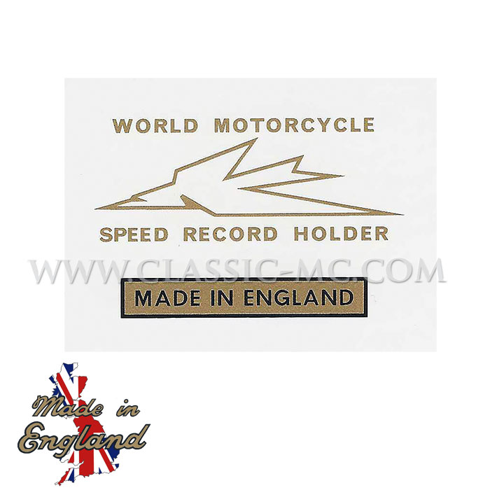 DECAL, WORLD SPEED RECORD GOLD/BLACK (55 MM)