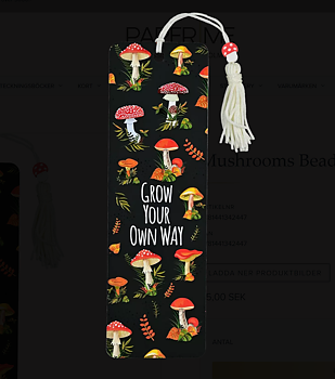 Mushrooms Beaded Bookmark