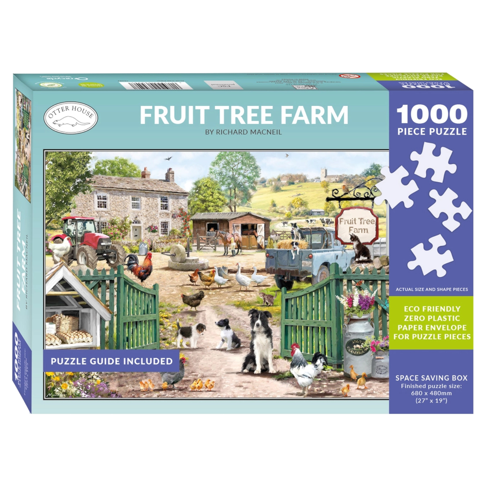 Pussel Otter House Bondgårdsmotiv Fruit Tree Farm 1000 Bitar