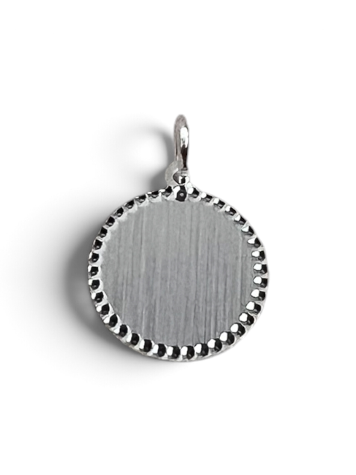 Silverbricka med pärlkant 14 mm
