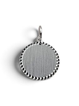 Silverbricka med pärlkant 14 mm