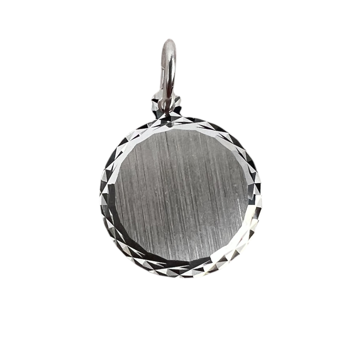 Silverbricka med facet.slipning 14 mm