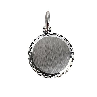 Silverbricka med facet.slipning 14 mm