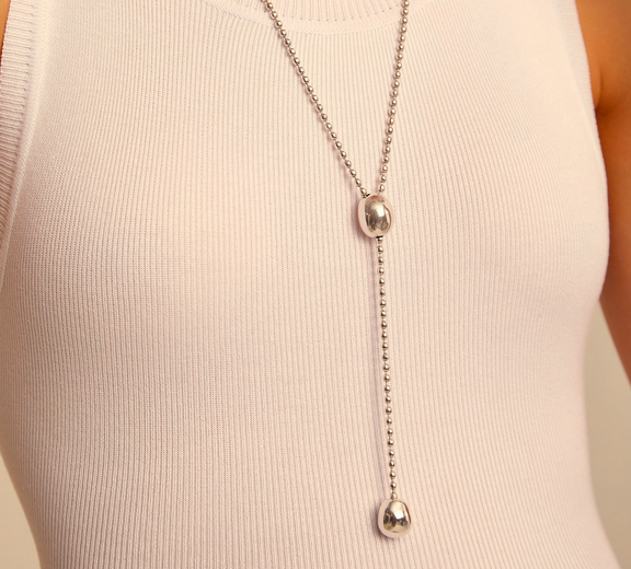 Långt Silver Halsband