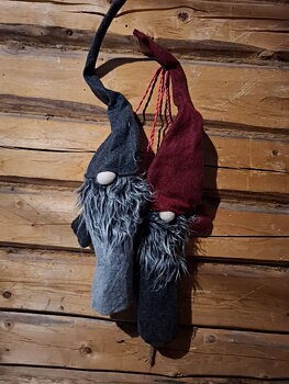 Flaskpåse -Tomte med röd luva