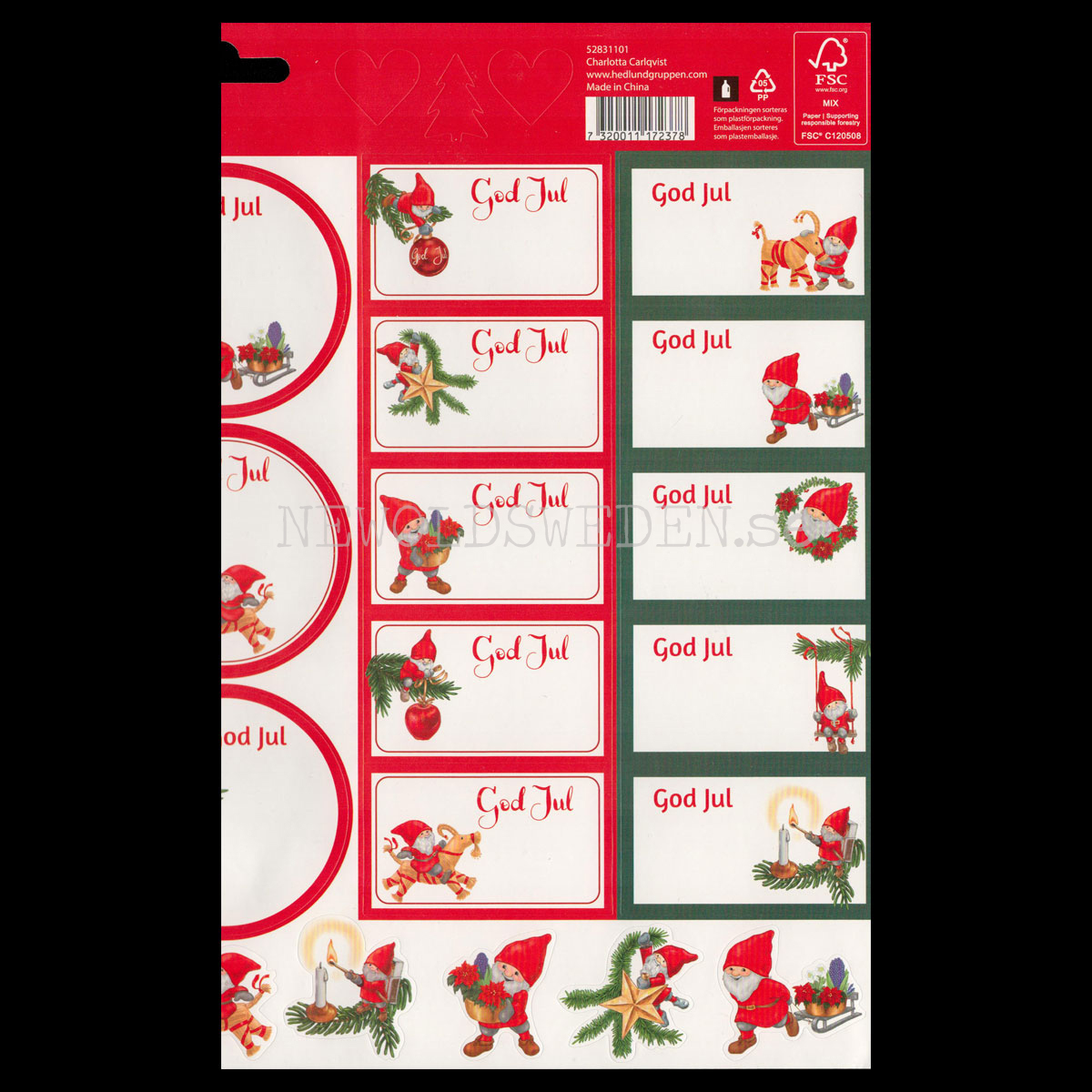 Juladresslapp & Stickers 80 stycken - Charlotta Carlqvist- LO - 4